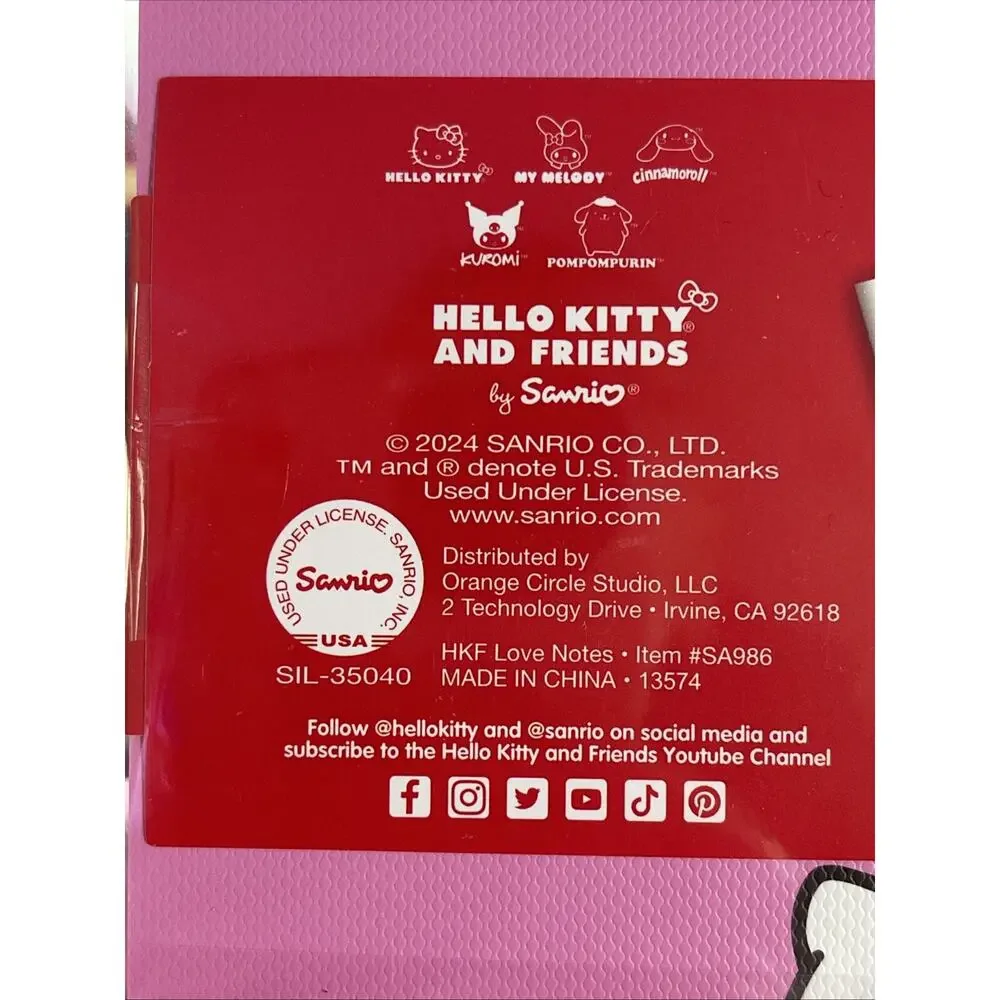 Hello Kitty & Friends Valentine Notebook Love Notes 3 Trio 80 Pages 2024 Sanrio